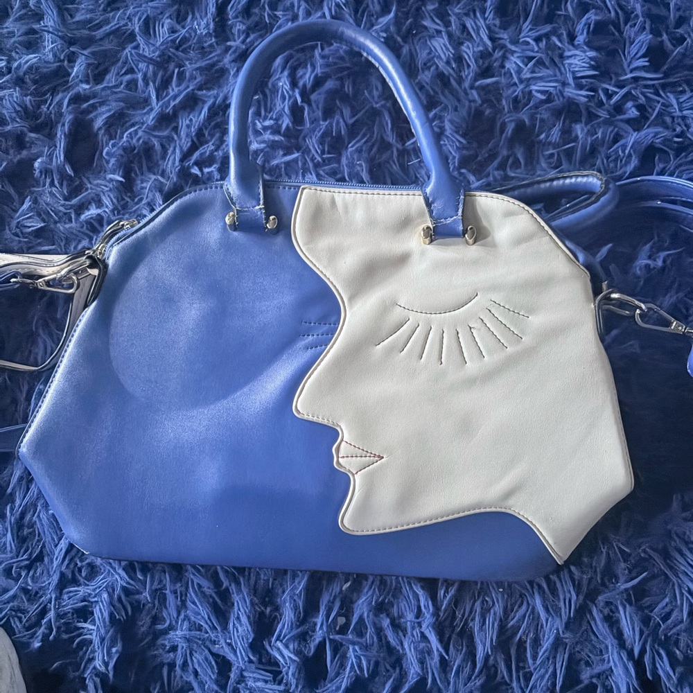 Blue and White Designer Handbag